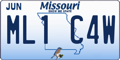 MO license plate ML1C4W