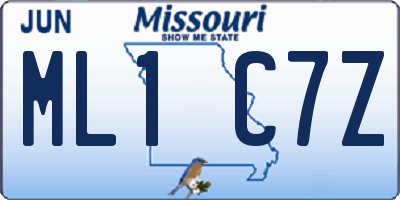MO license plate ML1C7Z