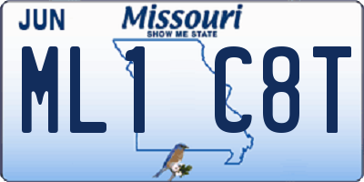 MO license plate ML1C8T