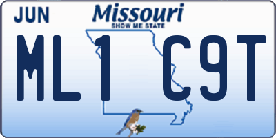 MO license plate ML1C9T