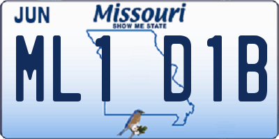 MO license plate ML1D1B