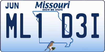 MO license plate ML1D3I
