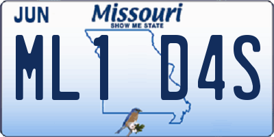 MO license plate ML1D4S
