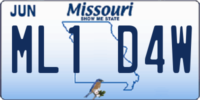 MO license plate ML1D4W