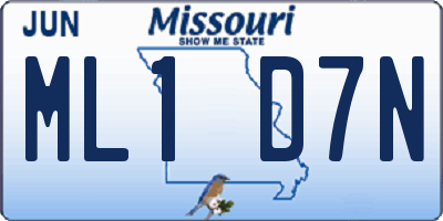 MO license plate ML1D7N