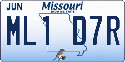MO license plate ML1D7R