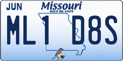 MO license plate ML1D8S