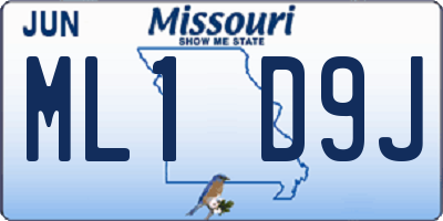 MO license plate ML1D9J