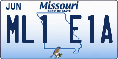 MO license plate ML1E1A
