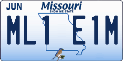 MO license plate ML1E1M