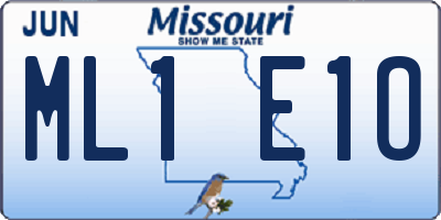 MO license plate ML1E1O