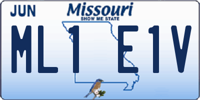 MO license plate ML1E1V