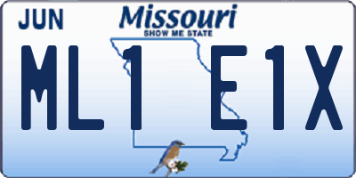 MO license plate ML1E1X