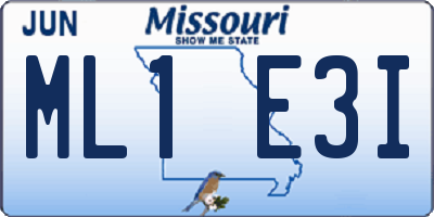MO license plate ML1E3I