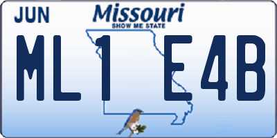 MO license plate ML1E4B