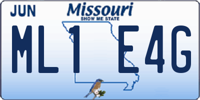 MO license plate ML1E4G