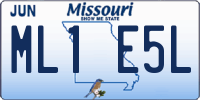 MO license plate ML1E5L