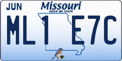MO license plate ML1E7C