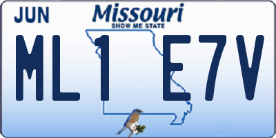 MO license plate ML1E7V