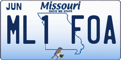 MO license plate ML1F0A