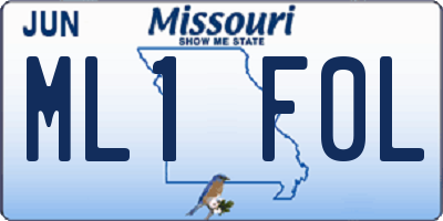 MO license plate ML1F0L