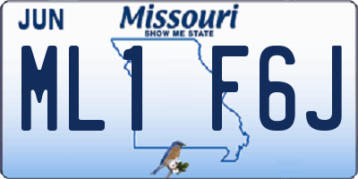 MO license plate ML1F6J