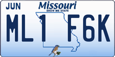 MO license plate ML1F6K