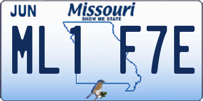 MO license plate ML1F7E