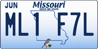 MO license plate ML1F7L
