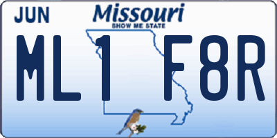 MO license plate ML1F8R