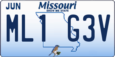 MO license plate ML1G3V