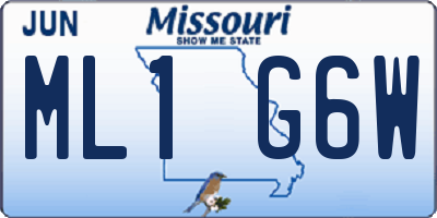 MO license plate ML1G6W