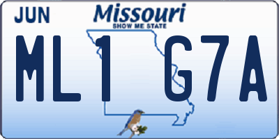 MO license plate ML1G7A