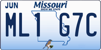 MO license plate ML1G7C