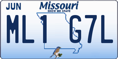 MO license plate ML1G7L