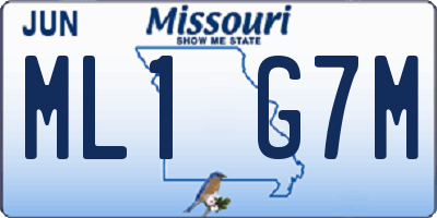 MO license plate ML1G7M