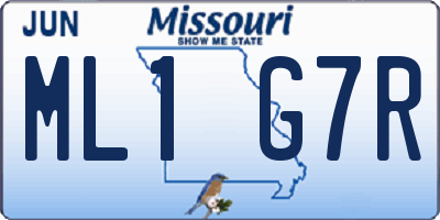 MO license plate ML1G7R