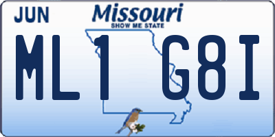 MO license plate ML1G8I