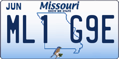 MO license plate ML1G9E