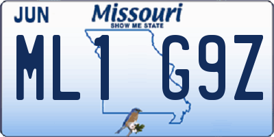 MO license plate ML1G9Z