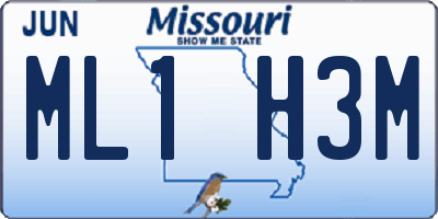 MO license plate ML1H3M