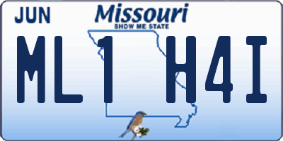 MO license plate ML1H4I