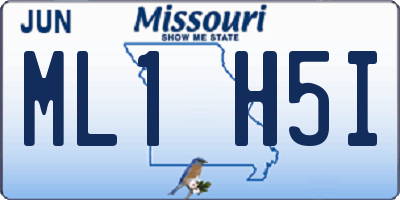 MO license plate ML1H5I