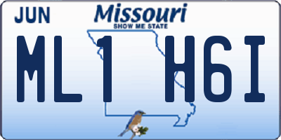 MO license plate ML1H6I
