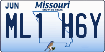 MO license plate ML1H6Y