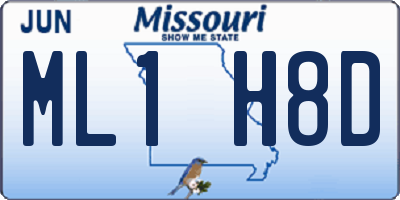 MO license plate ML1H8D