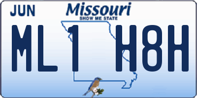 MO license plate ML1H8H