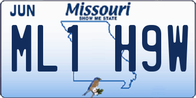 MO license plate ML1H9W