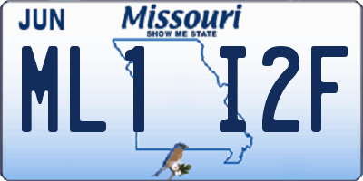 MO license plate ML1I2F