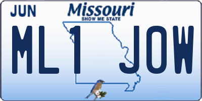 MO license plate ML1J0W